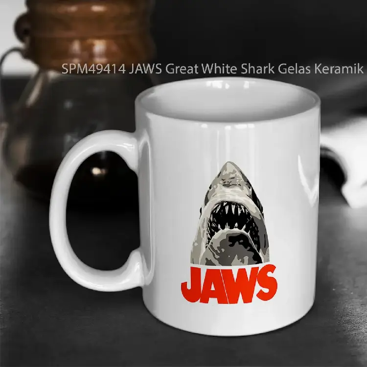 SPM49414 JAWS Great White Shark Gelas Keramik Supermug