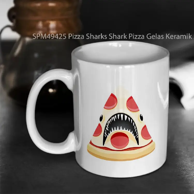 SPM49425 Pizza Sharks Shark Pizza Gelas Keramik Supermug