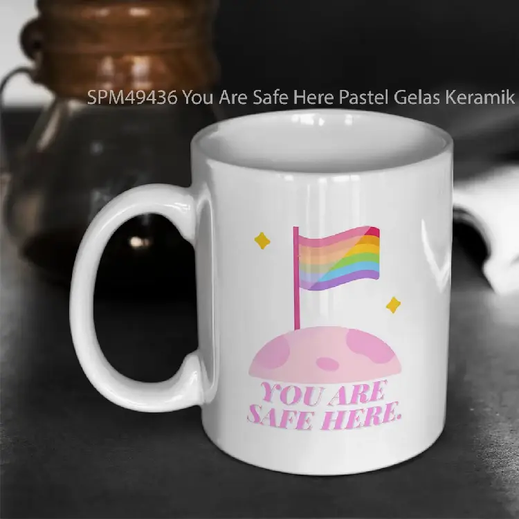 SPM49436 You Are Safe Here Pastel Gelas Keramik Supermug