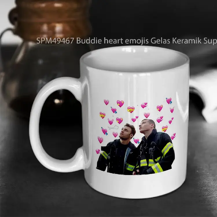 SPM49467 Buddie heart emojis Gelas Keramik Supermug