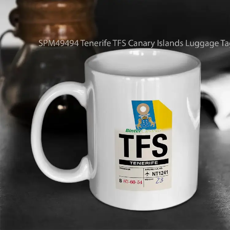 SPM49494 Tenerife TFS Canary Islands Luggage Tag Gelas Keramik Supermug