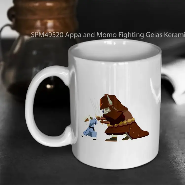 SPM49520 Appa and Momo Fighting Gelas Keramik Supermug