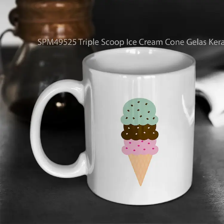 SPM49525 Triple Scoop Ice Cream Cone Gelas Keramik Supermug