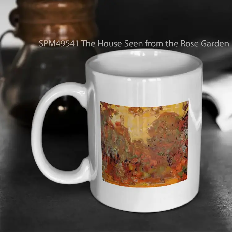 SPM49541 The House Seen from the Rose Garden 1924 by Claude Monet Gelas Keramik Supermug