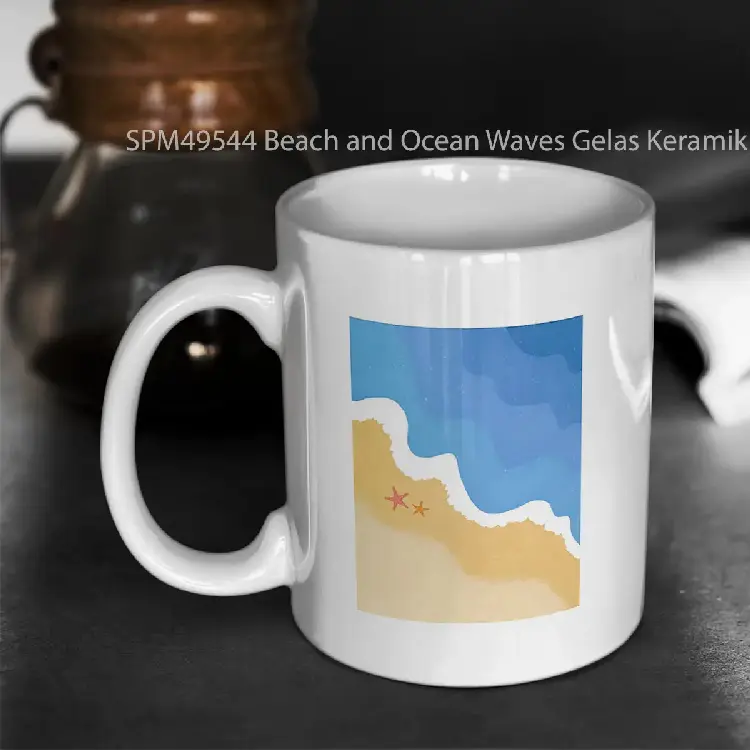 SPM49544 Beach and Ocean Waves Gelas Keramik Supermug