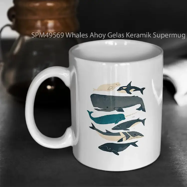 SPM49569 Whales Ahoy Gelas Keramik Supermug