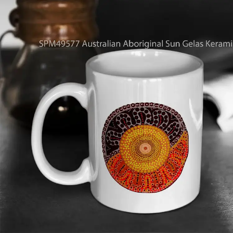 SPM49577 Australian Aboriginal Sun Gelas Keramik Supermug