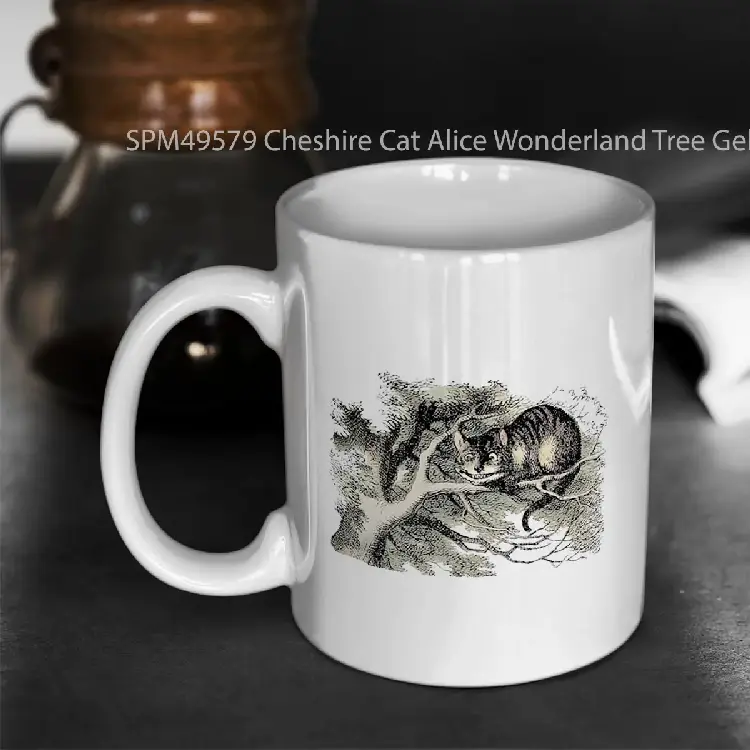 SPM49579 Cheshire Cat Alice Wonderland Tree Gelas Keramik Supermug