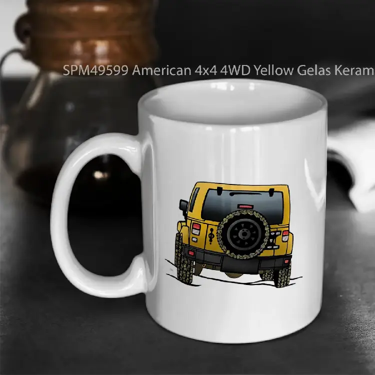 SPM49599 American 4x4 4WD Yellow Gelas Keramik Supermug