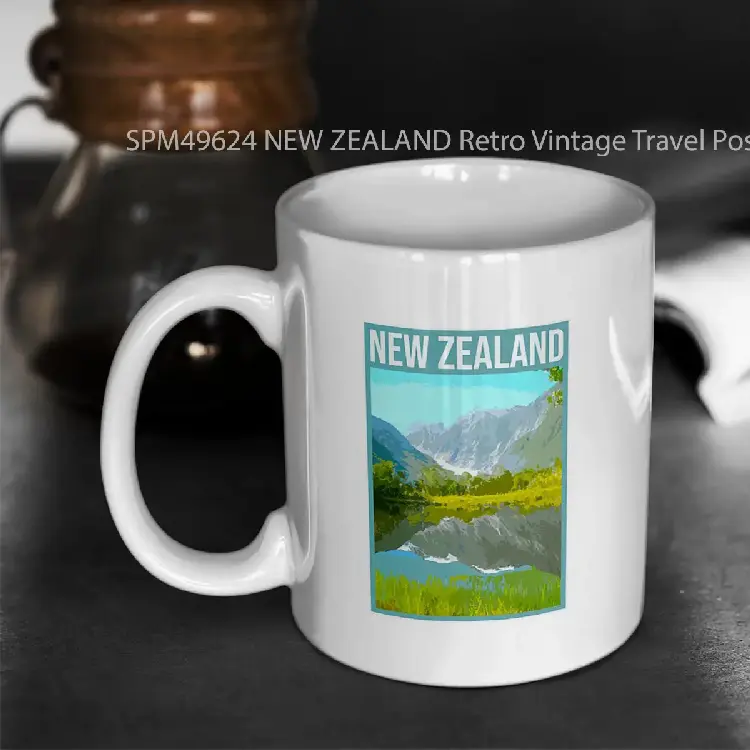 SPM49624 NEW ZEALAND Retro Vintage Travel Poster Gelas Keramik Supermug