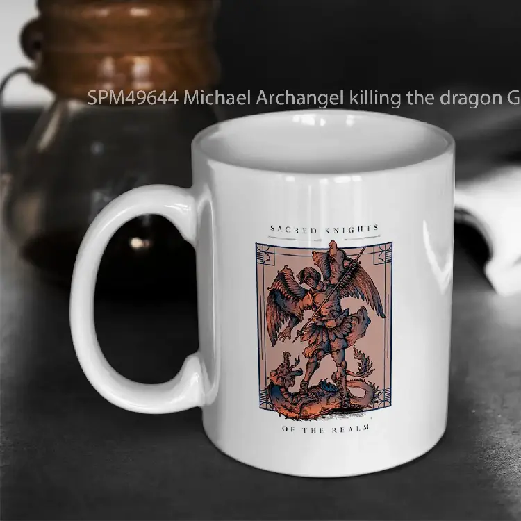 SPM49644 Michael Archangel killing the dragon Gelas Keramik Supermug