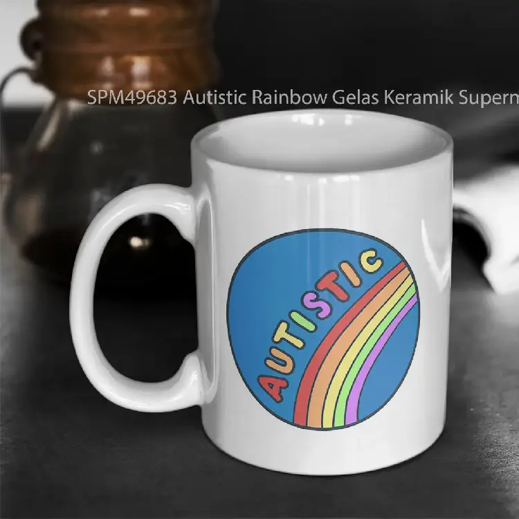 SPM49683 Autistic Rainbow Gelas Keramik Supermug