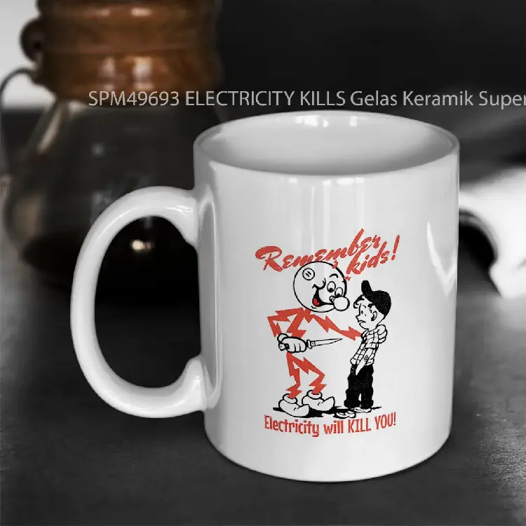 SPM49693 ELECTRICITY KILLS Gelas Keramik Supermug