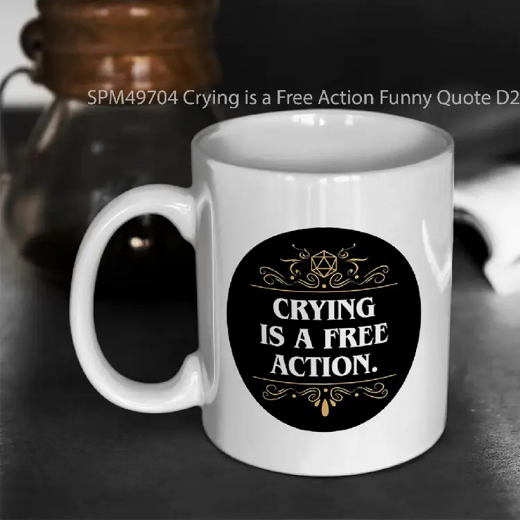 SPM49704 Crying is a Free Action Funny Quote D20 Dice Gelas Keramik Supermug