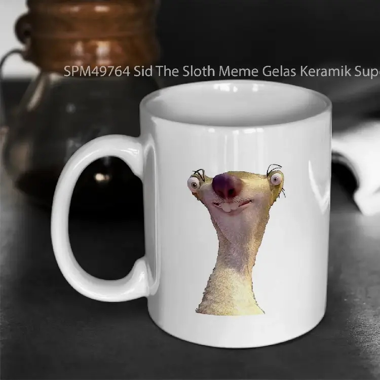 SPM49764 Sid The Sloth Meme Gelas Keramik Supermug