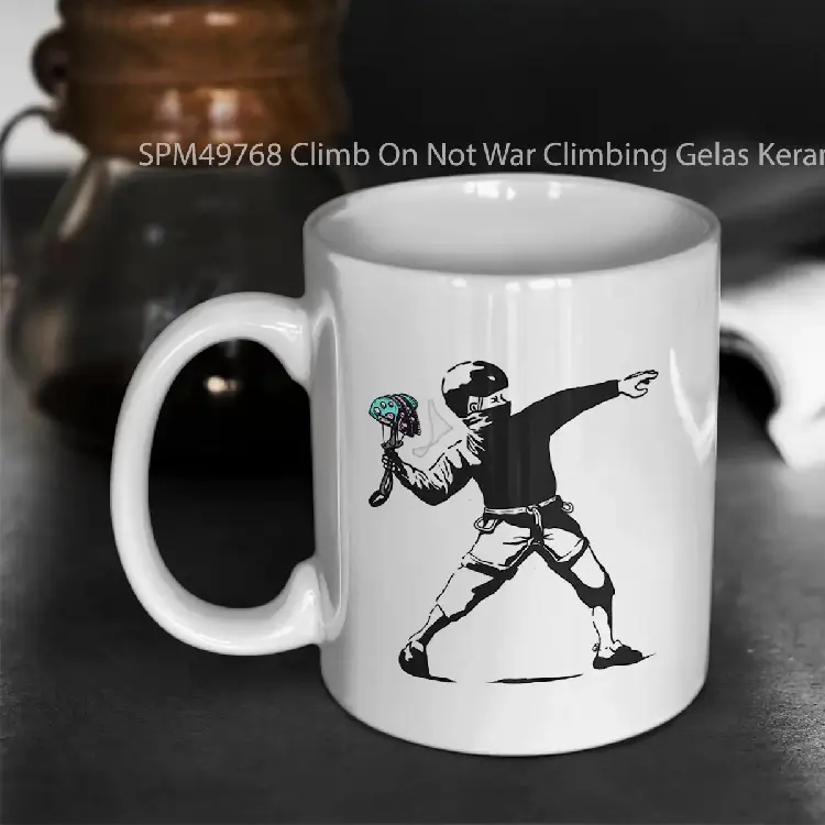 SPM49768 Climb On Not War Climbing Gelas Keramik Supermug