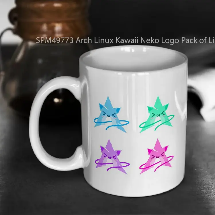 SPM49773 Arch Linux Kawaii Neko Logo Pack of Linux Gelas Keramik Supermug