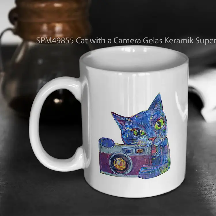 SPM49855 Cat with a Camera Gelas Keramik Supermug