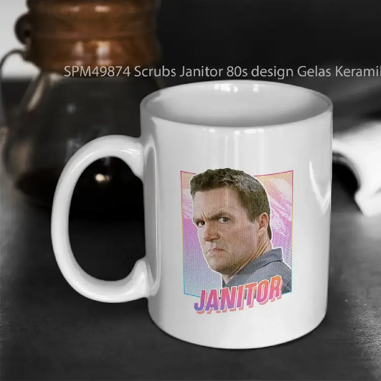SPM49874 Scrubs Janitor 80s design Gelas Keramik Supermug