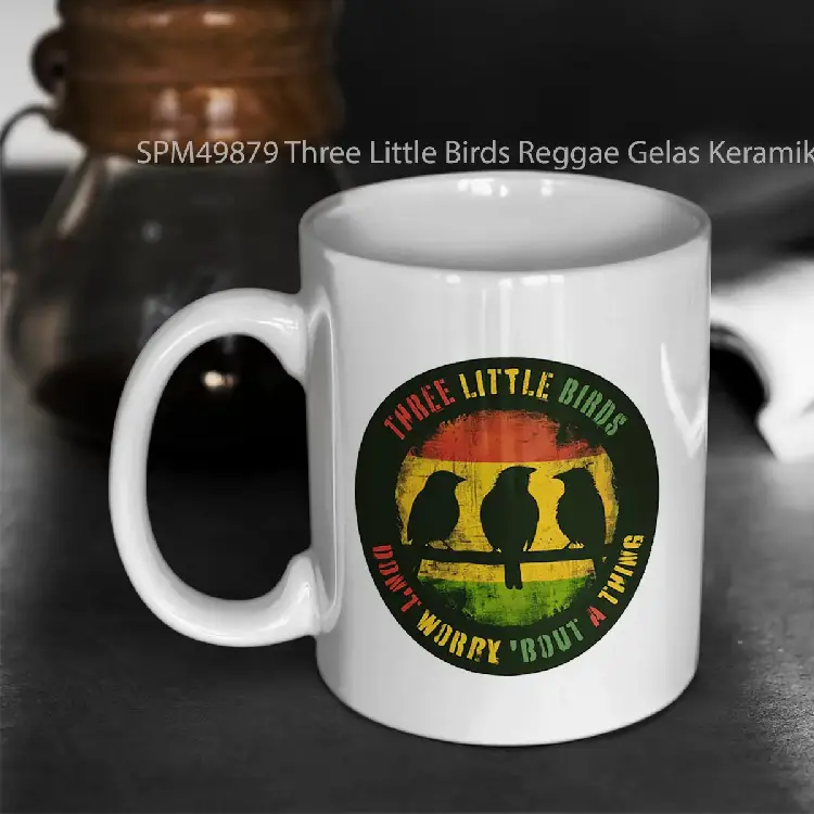 SPM49879 Three Little Birds Reggae Gelas Keramik Supermug