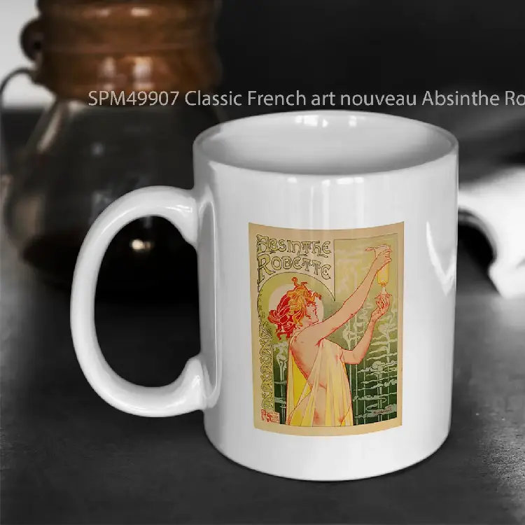 SPM49907 Classic French art nouveau Absinthe Robette Gelas Keramik Supermug