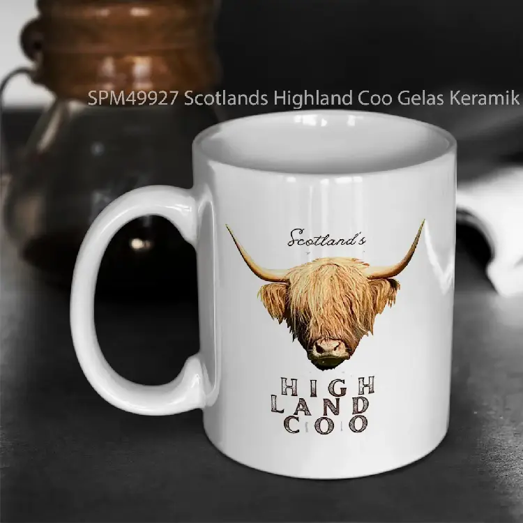 SPM49927 Scotlands Highland Coo Gelas Keramik Supermug