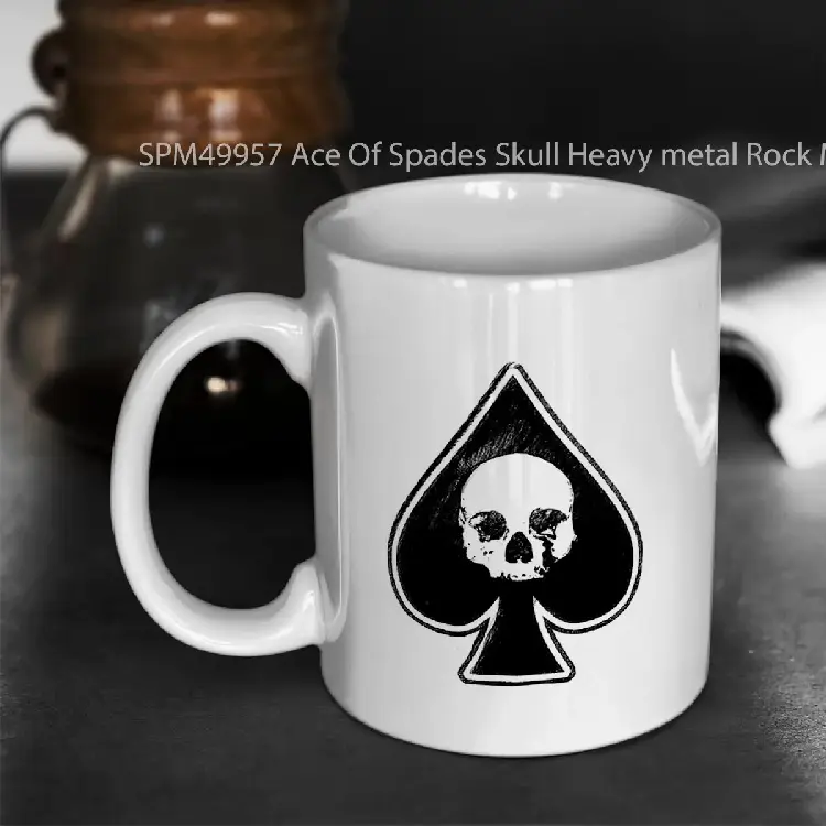 SPM49957 Ace Of Spades Skull Heavy metal Rock Motorhead lover gift t shirt Gelas Keramik Supermug