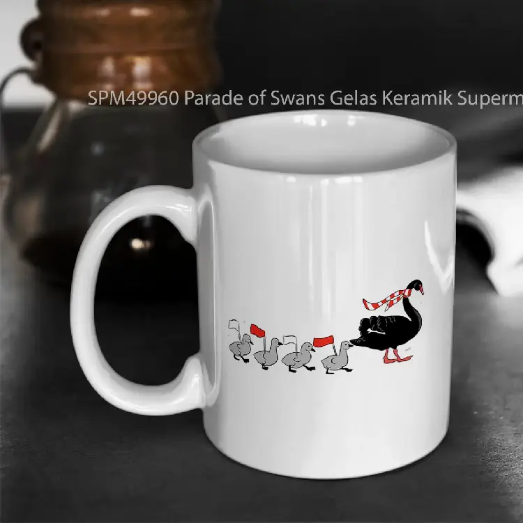 SPM49960 Parade of Swans Gelas Keramik Supermug