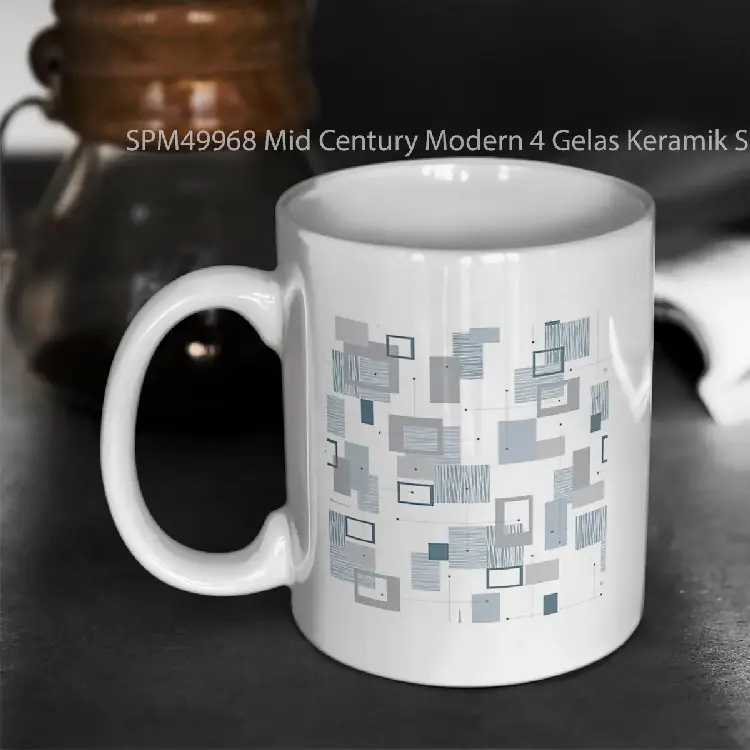 SPM49968 Mid Century Modern 4 Gelas Keramik Supermug
