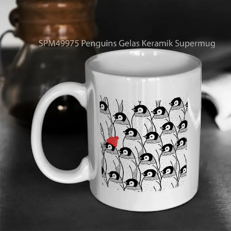 SPM49975 Penguins Gelas Keramik Supermug
