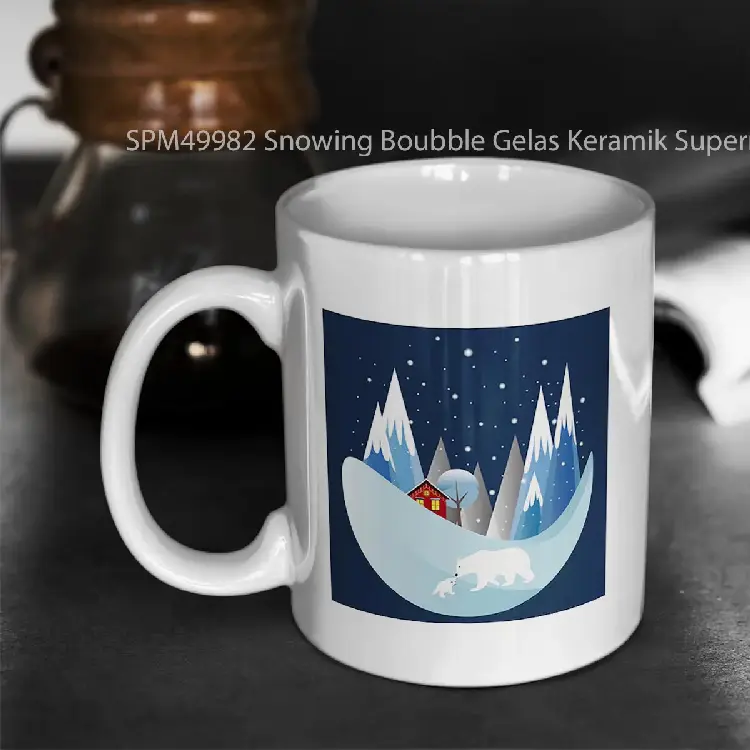 SPM49982 Snowing Boubble Gelas Keramik Supermug
