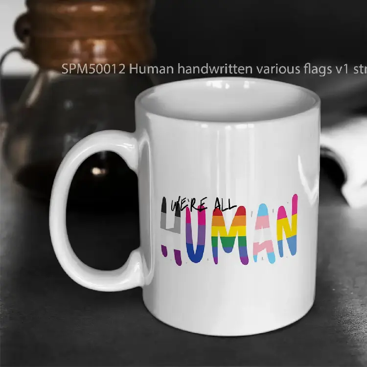 SPM50012 Human handwritten various flags v1 stripes Gelas Keramik Supermug