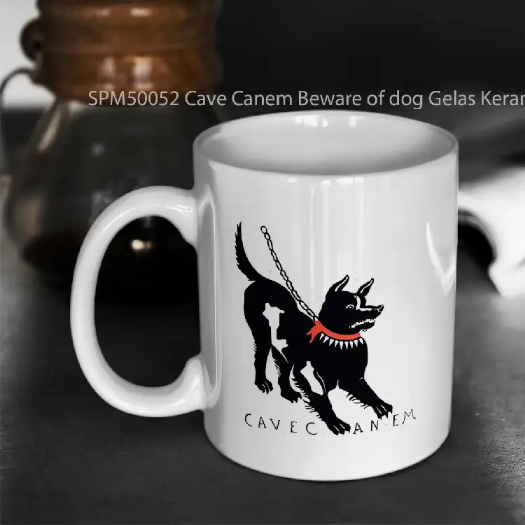 SPM50052 Cave Canem Beware of dog Gelas Keramik Supermug