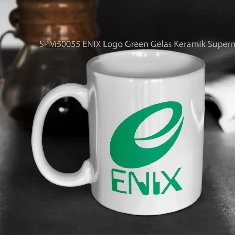 SPM50055 ENIX Logo Green Gelas Keramik Supermug