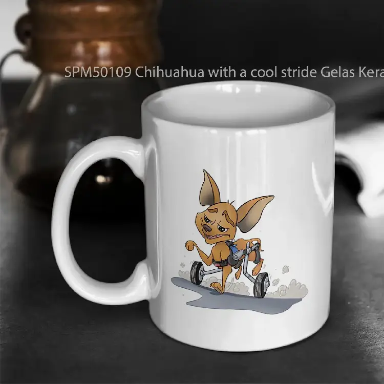 SPM50109 Chihuahua with a cool stride Gelas Keramik Supermug