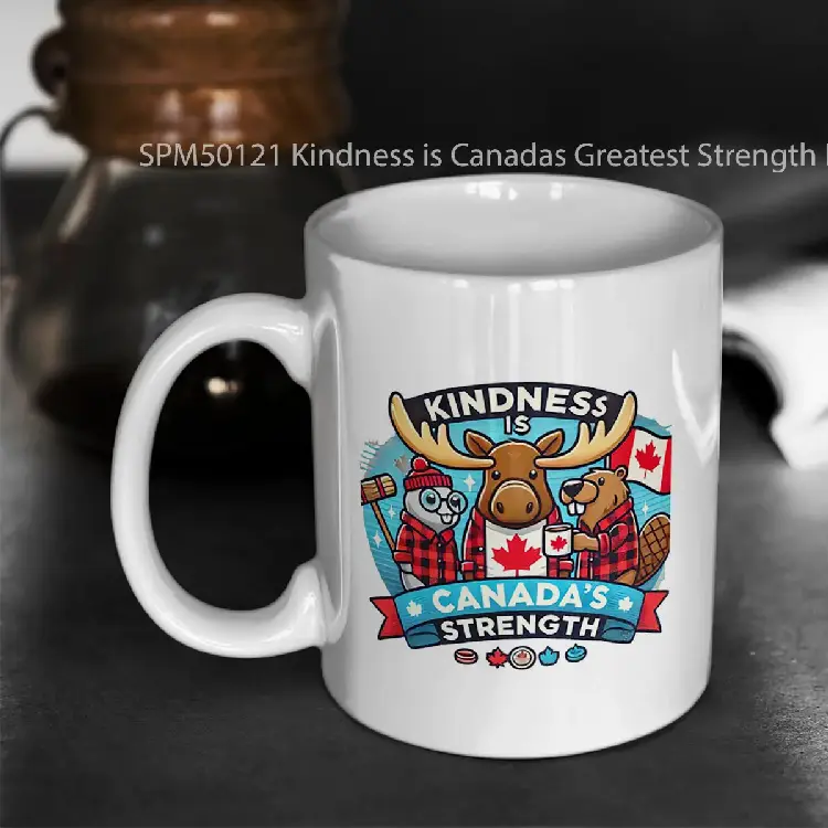 SPM50121 Kindness is Canadas Greatest Strength Fun and Heartfelt Design Gelas Keramik Supermug