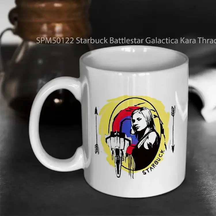 SPM50122 Starbuck Battlestar Galactica Kara Thrace Viper Gelas Keramik Supermug