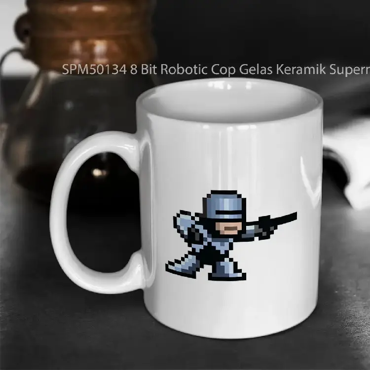 SPM50134 8 Bit Robotic Cop Gelas Keramik Supermug