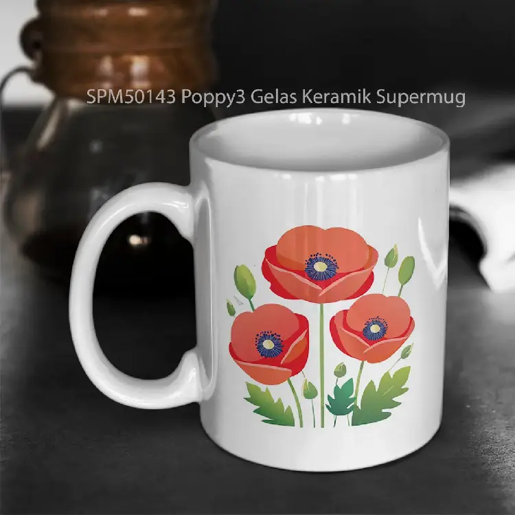 SPM50143 Poppy3 Gelas Keramik Supermug