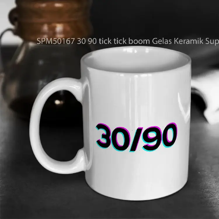 SPM50167 30 90 tick tick boom Gelas Keramik Supermug