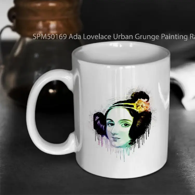 SPM50169 Ada Lovelace Urban Grunge Painting Rainbow Spectrum Gelas Keramik Supermug