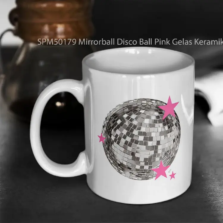 SPM50179 Mirrorball Disco Ball Pink Gelas Keramik Supermug