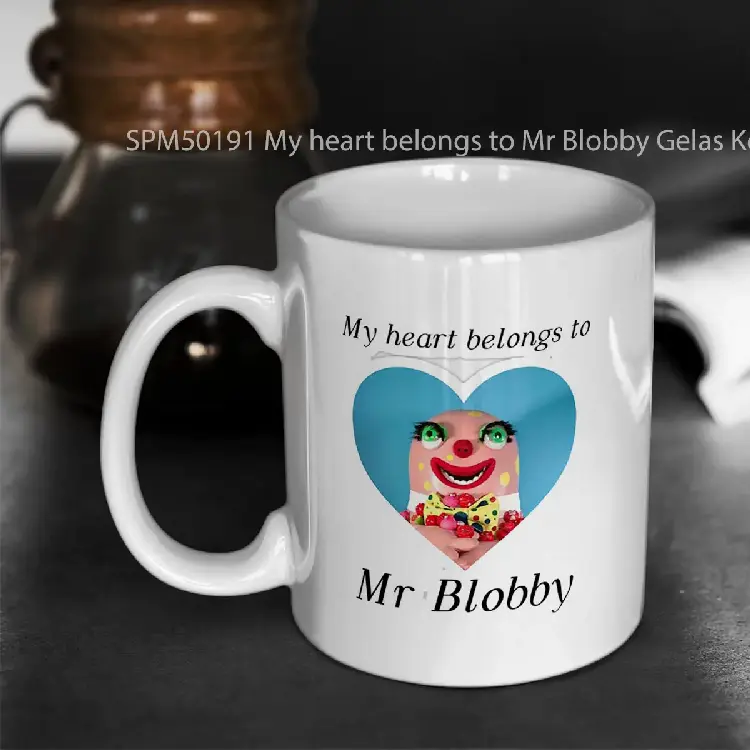 SPM50191 My heart belongs to Mr Blobby Gelas Keramik Supermug