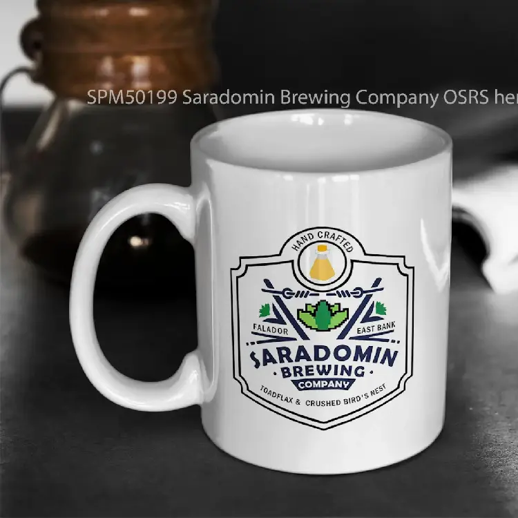 SPM50199 Saradomin Brewing Company OSRS herb flipped Gelas Keramik Supermug
