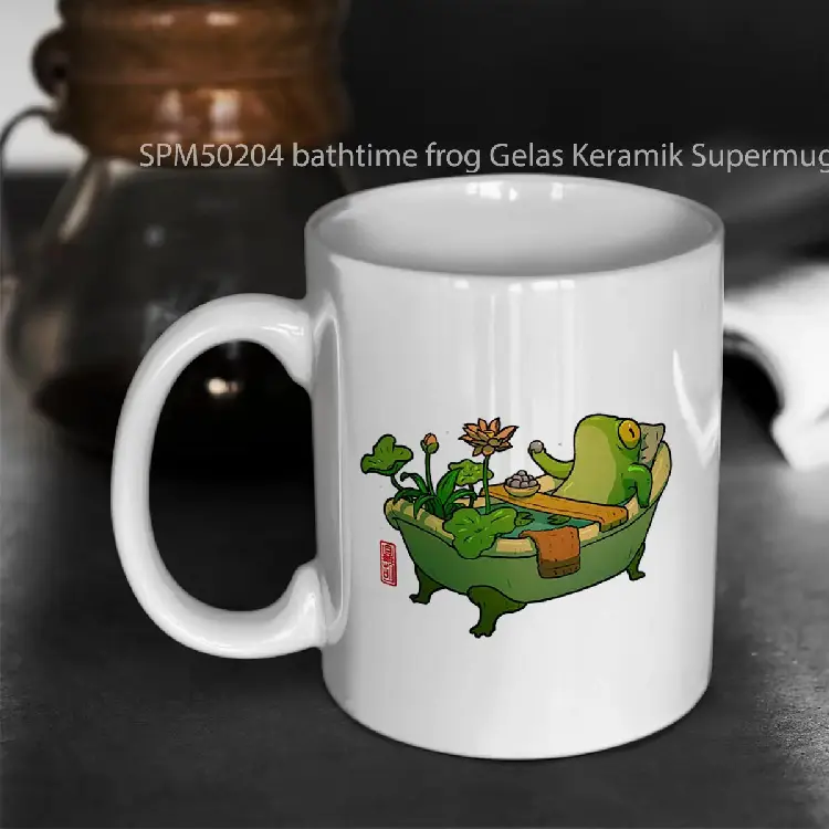 SPM50204 bathtime frog Gelas Keramik Supermug