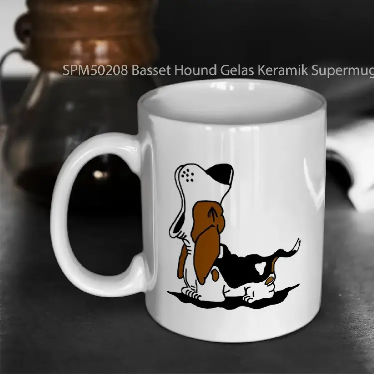 SPM50208 Basset Hound Gelas Keramik Supermug