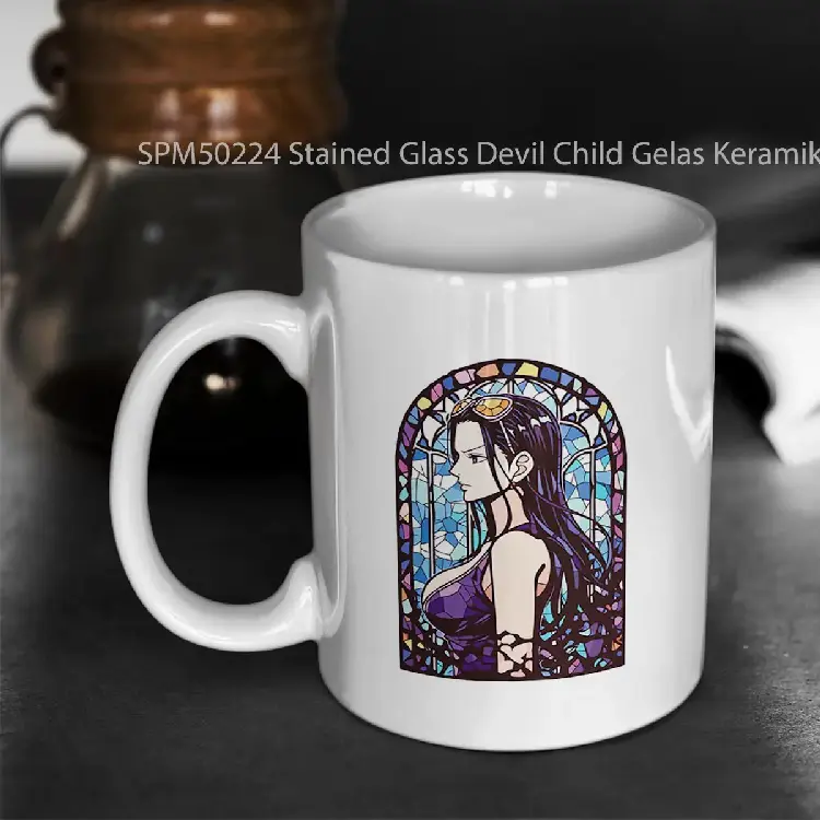 SPM50224 Stained Glass Devil Child Gelas Keramik Supermug