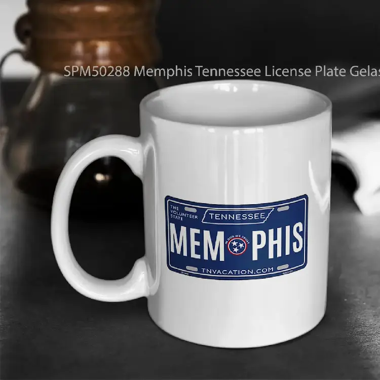 SPM50288 Memphis Tennessee License Plate Gelas Keramik Supermug