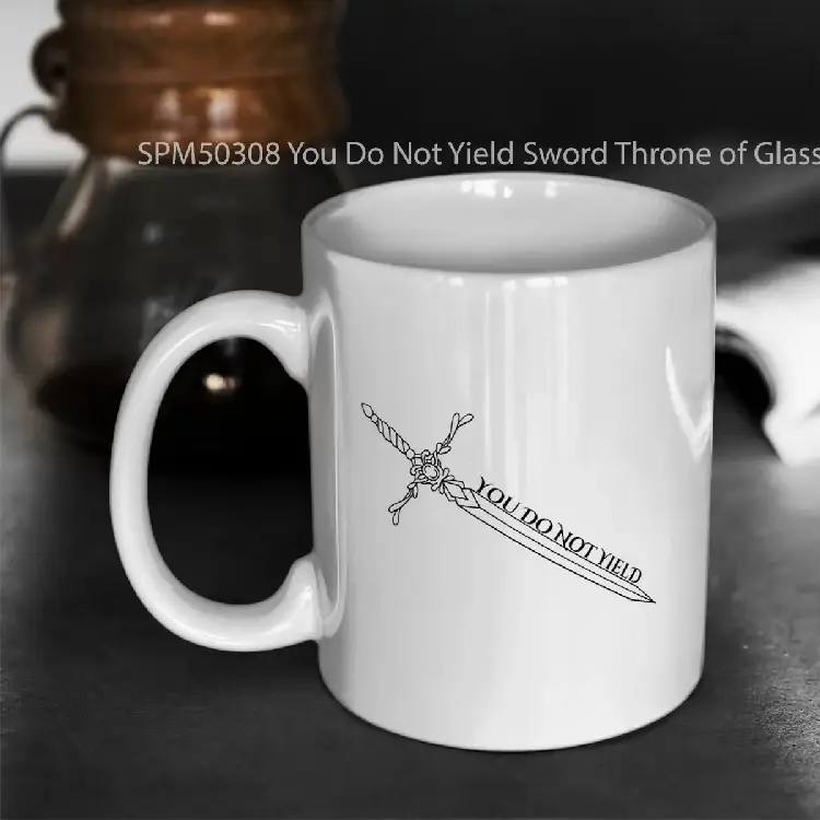 SPM50308 You Do Not Yield Sword Throne of Glass Inspired Fantasy Design Gelas Keramik Supermug