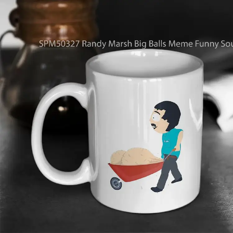 SPM50327 Randy Marsh Big Balls Meme Funny South Style Cartoon Design Gelas Keramik Supermug